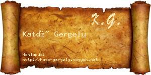 Kató Gergely névjegykártya